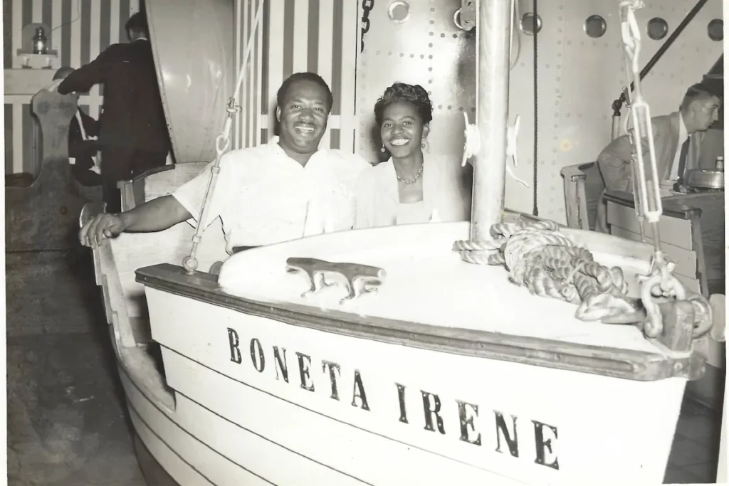 Dolores and Harry aboard the Boneta Irene, 1952